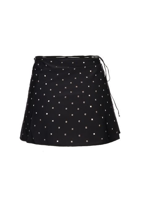 Gonna Corta In Lycra Nera Con Strass OSEREE | DKS250-LYCRABLACK