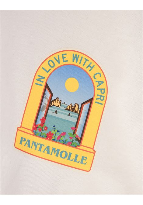 T-Shirt In Love With Capri Bianca e Gialla PANTAMOLLE | SS25-TSHIRT-CAPRIGIALLO