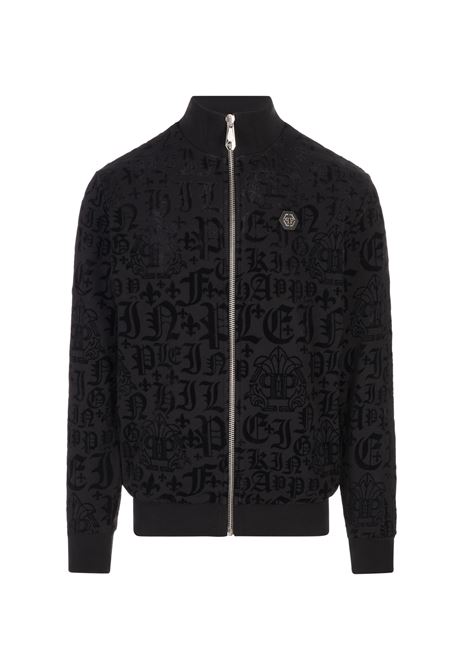 Felpa Con Zip Philipp Plein Gothic Nera PHILIPP PLEIN | Felpe | PAECMJB3660PJO002N02