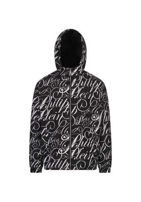 Giacca In Nylon Nera Logata All-Over PHILIPP PLEIN | Capispalla | PAECMRB2763PNY002N0201