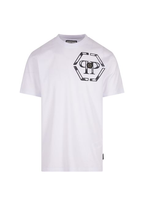 T-Shirt Philipp Plein Hexagon Bianca PHILIPP PLEIN | T-Shirts | PAECMTK8122PJY002N01