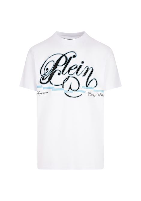 T-shirt Round Neck SS Coursive Border Bianca PHILIPP PLEIN | T-Shirts | PAECMTK8261PJY002N01
