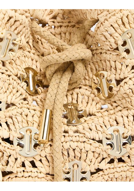 Borsa a Secchiello Paco In Rafia Naturale Con Dischi 1969 RABANNE | 24FSS0478NAT026M227