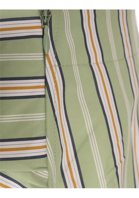 Green Striped Cotton Poplin Shorts RABANNE | 25ECPA038C00581V241