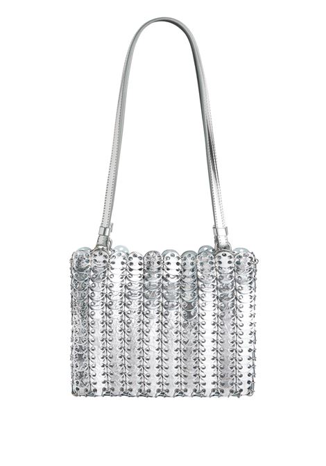 Borsa a Spalla 1969 Reversibile In Pelle Argento/Blu RABANNE | 25ESS0506CLF234M486