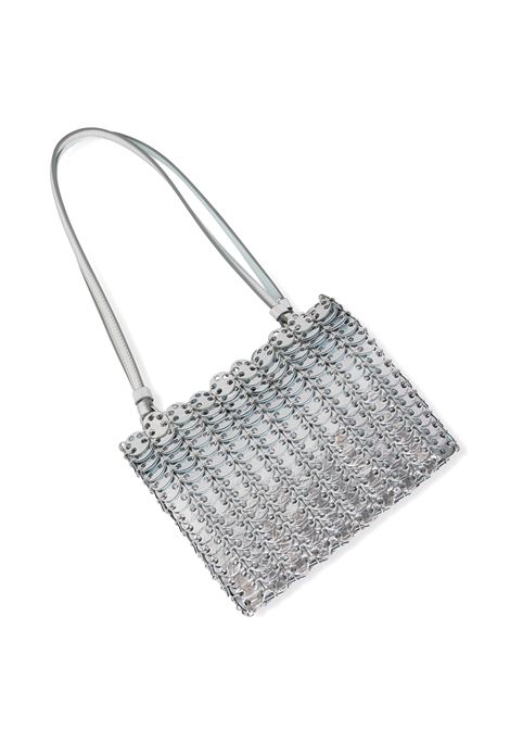Borsa a Spalla 1969 Reversibile In Pelle Argento/Blu RABANNE | 25ESS0506CLF234M486