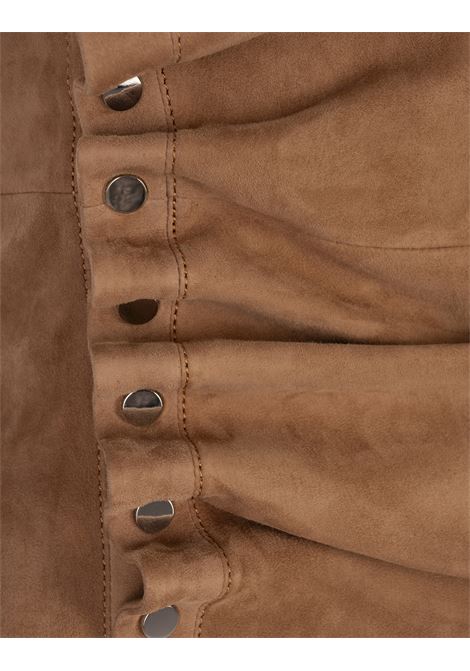 Abito Corto In Suede Drappeggiato Caramello RABANNE | 25PFRO744LB0071P236