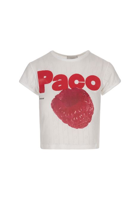 T-Shirt Con Lampone Bianca RABANNE | 25PJTE003CO0557P100