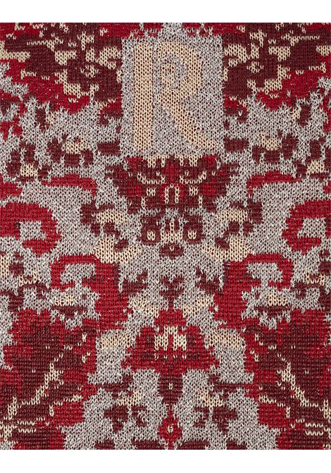 Red and Silver Lurex Sweater with Paisley Pattern RABANNE | 25PMPU021ML0310V944