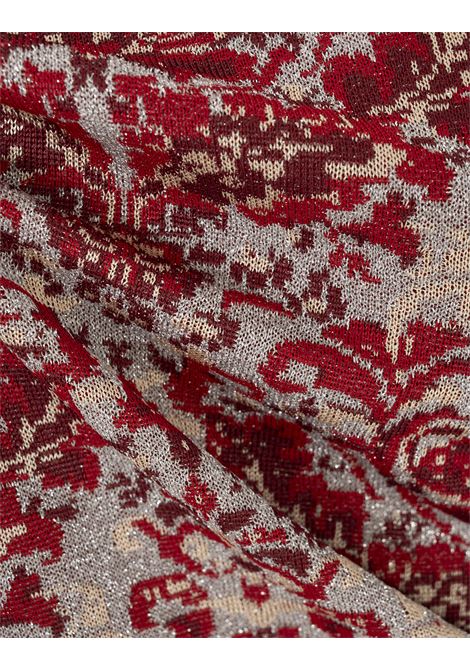 Red and Silver Lurex Sweater with Paisley Pattern RABANNE | 25PMPU021ML0310V944