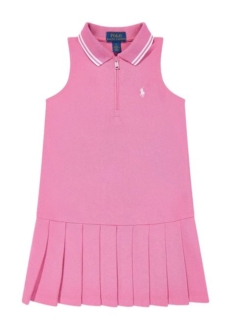 Vestitino Stile Polo Rosa Con Gonna a Pieghe RALPH LAUREN KIDS | vestitini e tutine | 313-965016001