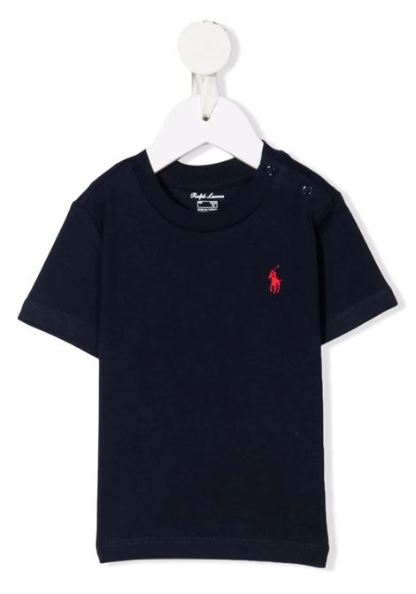 Navy Blue T-Shirt With Red Pony RALPH LAUREN KIDS | T-Shirts | 320-832904035