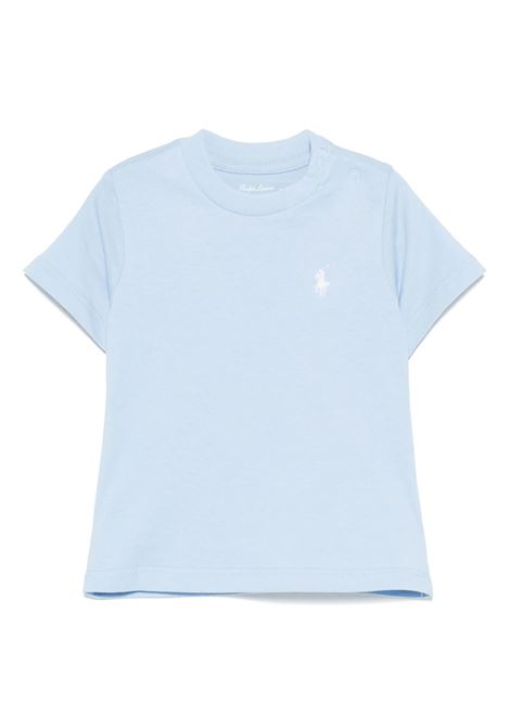 T-Shirt Azzurra Con Pony Bianco RALPH LAUREN KIDS | T-Shirts | 320-832904063