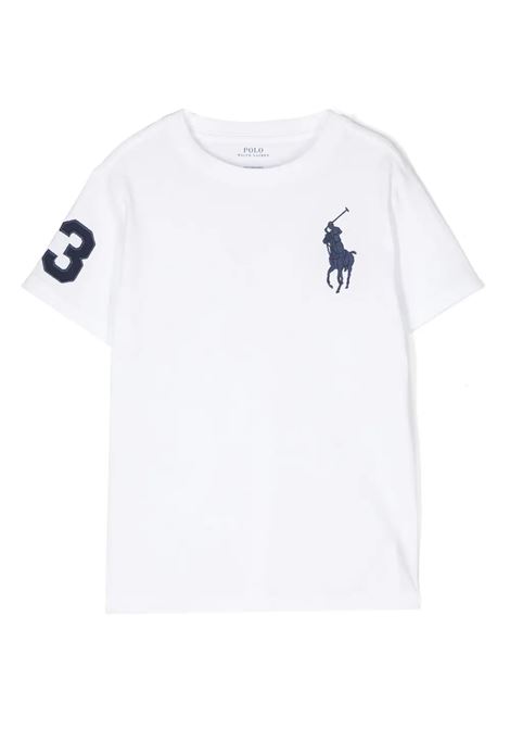 T-Shirt Polo Pony Bianca e Blu RALPH LAUREN KIDS | T-Shirts | 322-832907037