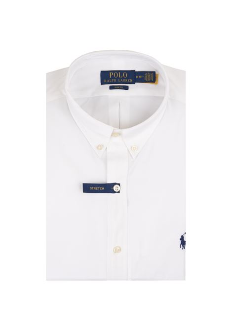 Camicia Slim Fit In Cotone Stretch Bianco RALPH LAUREN | Camicie | 710-928254002