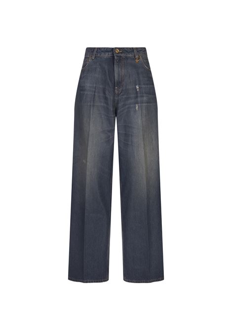 Jeans Con Charm Monogram Mirror Snake ROBERTO CAVALLI | Pantaloni | UKJ207-VT00604564