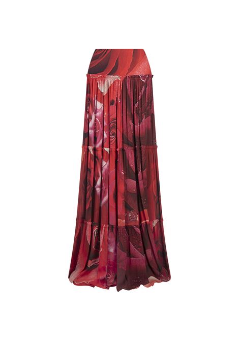 Long Skirt With Rose Print ROBERTO CAVALLI | Skirts | UKT309-KWN4802000
