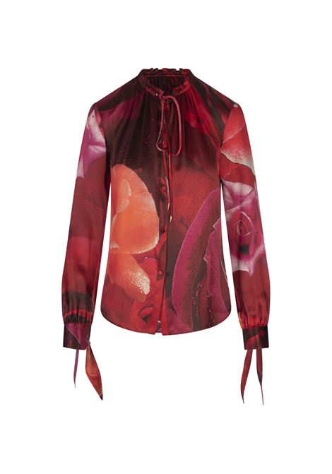 Silk Shirt With Rose Print ROBERTO CAVALLI | Shirts | UKT702-RYN4802000
