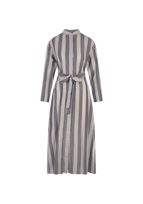 Rima Dress with White and Light Blue Stripes S MAX MARA | Dress And Jumpsuit | 2519221113600001