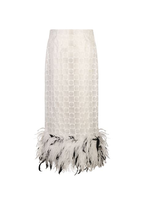 Gonna Midi Con Piume Black & White STARLIT | SS25STAR01WHITEBLACK