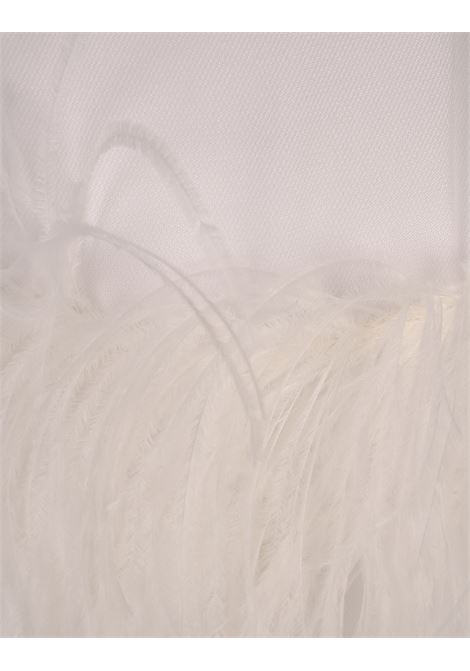 Abito Lungo Bianco Con Vita Bassa e Gonna Di Piume STARLIT | SS25STAR34WHITE