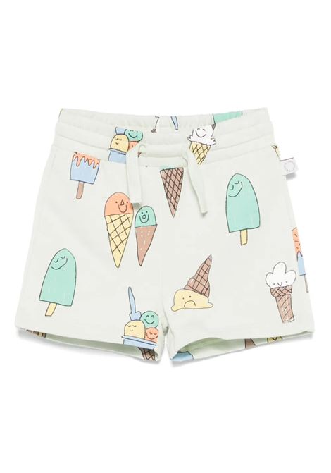 Light Green Shorts With All-Over Ice Cream Print STELLA MCCARTNEY KIDS | Trousers | TW6639-Z2734704MC