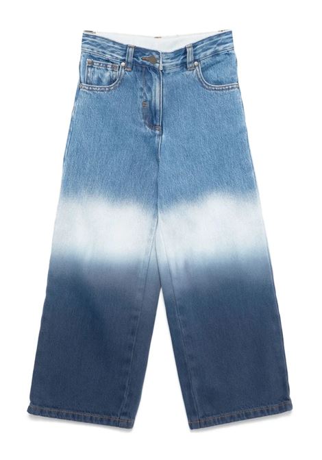 Jeans a Gamba Larga In Denim Sfumato Blu STELLA MCCARTNEY KIDS | Pantaloni | TW6D80-Z0746999