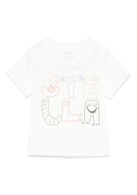White T-Shirt With Stella Lettering Print STELLA MCCARTNEY KIDS | T-Shirts | TW8591-Z0434101