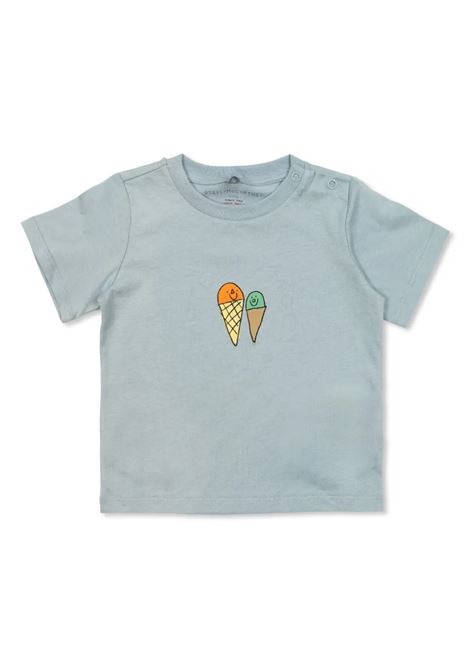 T-Shirt Azzurra Con Stampa Logo e Gelato STELLA MCCARTNEY KIDS | T-Shirts | TW8651-Z0434652