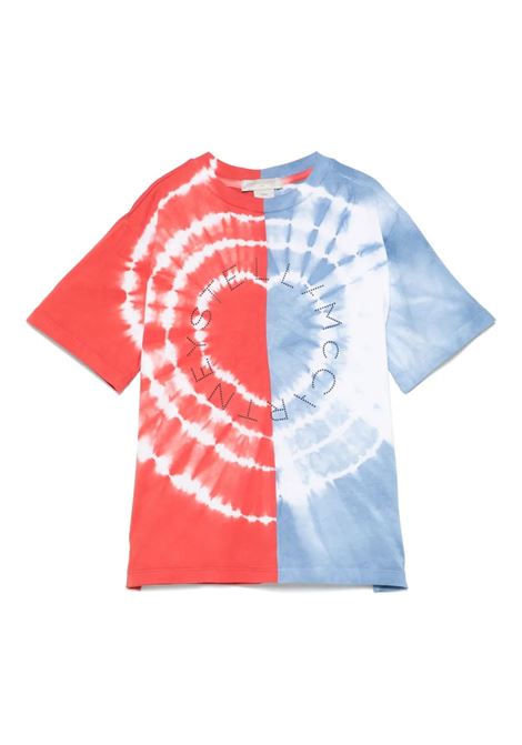 T-Shirt con Grafica Cuore Tie-Dye Rossa e Blu STELLA MCCARTNEY KIDS | T-Shirts | TW8C91-Z2592999MC