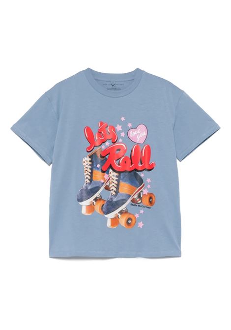 T-Shirt Azzurra Con Stampa Grafica STELLA MCCARTNEY KIDS | T-Shirts | TW8D11-Z0434601