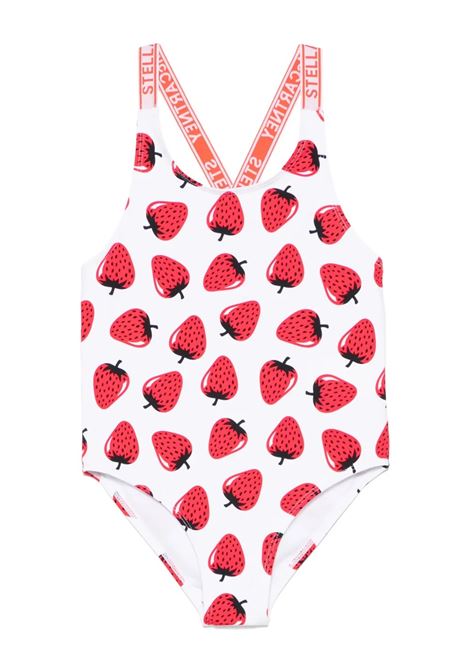 Costume da Bagno Bianco con Stampa Fragole STELLA MCCARTNEY KIDS | Costumi da bagno | TWCB19-Z2682101MC