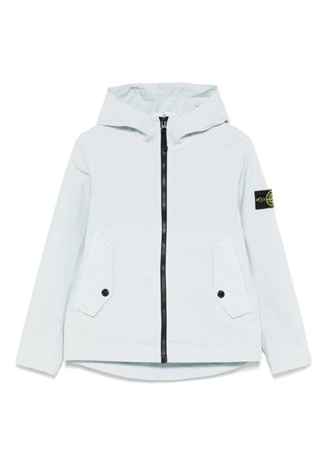 Giacca Con Zip e Cappuccio In Cotone Stretch Cielo STONE ISLAND JUNIOR | Capispalla | K1S164100006-S0001V0041