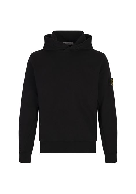 Felpa con Cappuccio Nera In Pile Di Cotone Malfilé Con Effetto OLD STONE ISLAND | Felpe | K1S156100037-S0060V0029