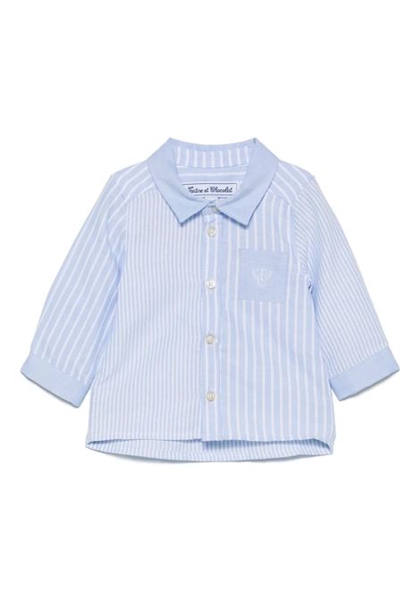 White And Light Blue Striped Shirt With Monogram Logo TARTINE ET CHOCOLAT | Shirts | CA1208144