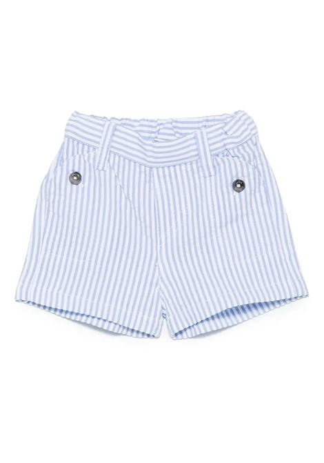 White and Light Blue Striped Cotton Shorts TARTINE ET CHOCOLAT | Trousers | CA2605144