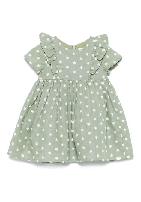 Sage Green Linen Cotton Dress With Flower Embroidery TARTINE ET CHOCOLAT | Dress And Jumpsuit | CA3000152