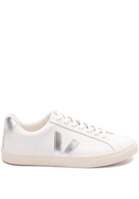 Sneakers ESPLAR In Pelle Bianca e Argento VEJA | Sneakers | EO0203883EXTRA WHITE/SILVER