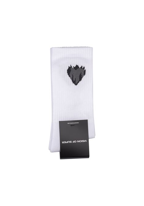 Calzini Bianchi Con Cuore Fiammante VISION OF SUPER | Intimo | VSA01249VARIANTE UNICA